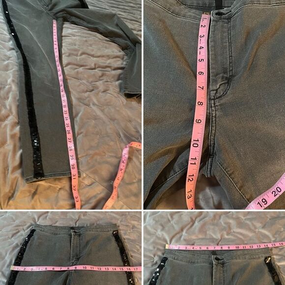 H&M Divided Sequin Tuxedo Stripe Slim High Waist Skinny Jeans Dark Grey 8 - Picture 12 of 12